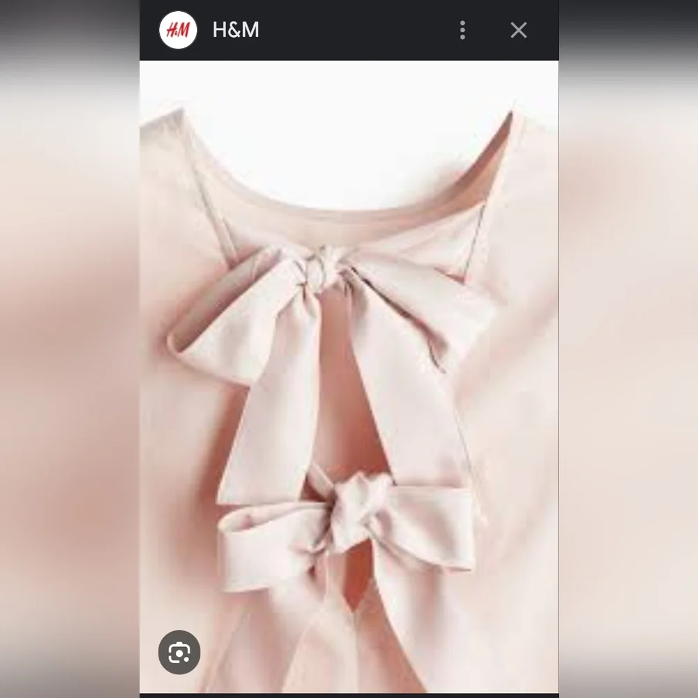 NWT H&M Blush Lyocell Blend Bow-Back Blouse-Sz M - Picture 2 of 4